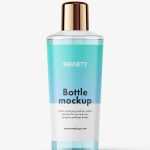 Conical bottle with rounded cap mockup / clear