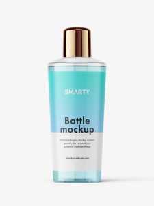 Conical bottle with rounded cap mockup / clear