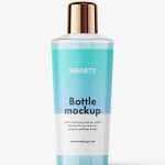 Conical bottle with rounded cap mockup / cream