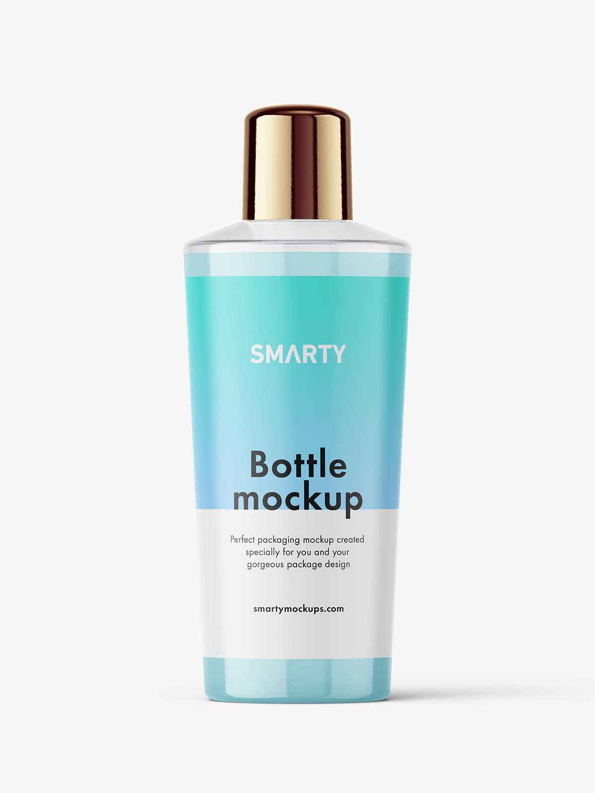 Conical bottle with rounded cap mockup / cream
