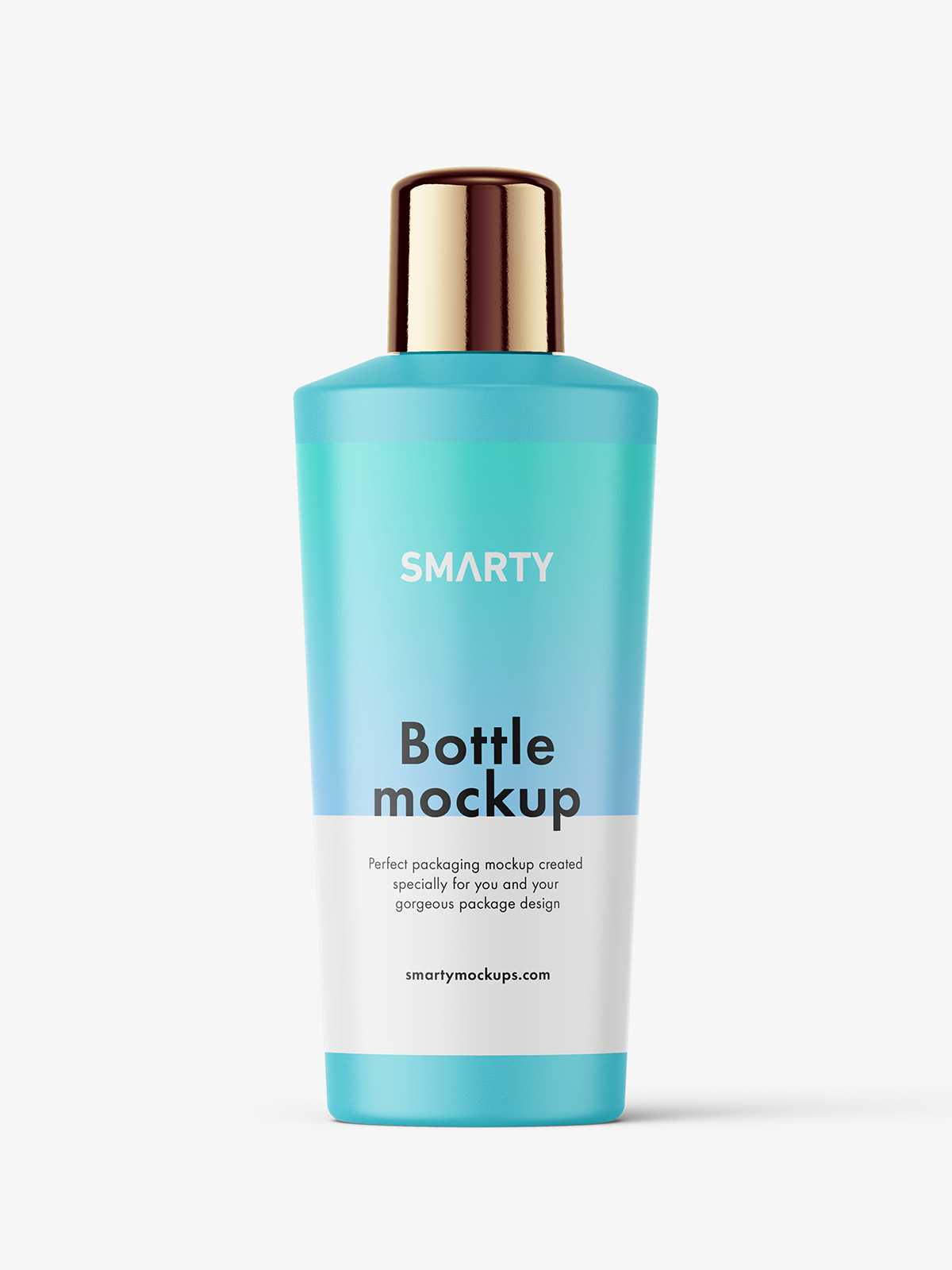 Conical bottle with rounded cap mockup / matt