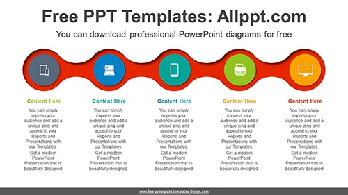 Connected Circle Progress PPT Diagram