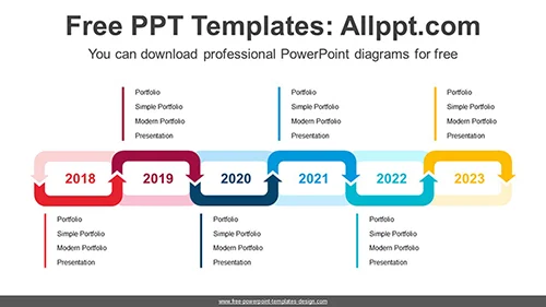 Connected Curved Arrows PowerPoint Diagram