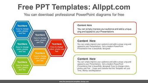 Connected Hexagon PowerPoint Diagram