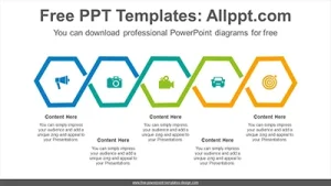 Connected pentagram PowerPoint Diagram Template