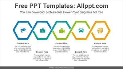 Connected pentagram PowerPoint Diagram Template