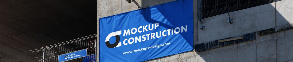 Construction banner mockup Construction banner mockup