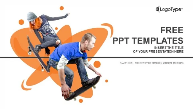 Cool skateboarder PowerPoint Templates