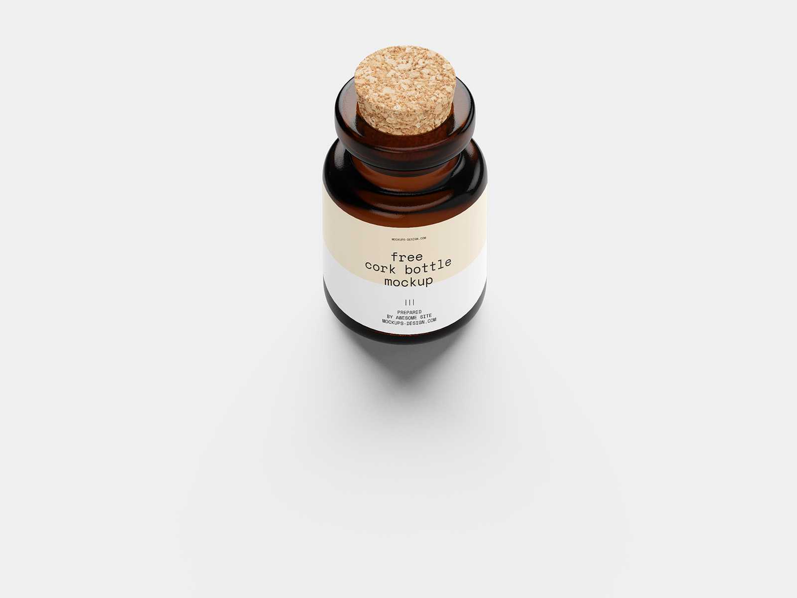 Cork bottle mockup