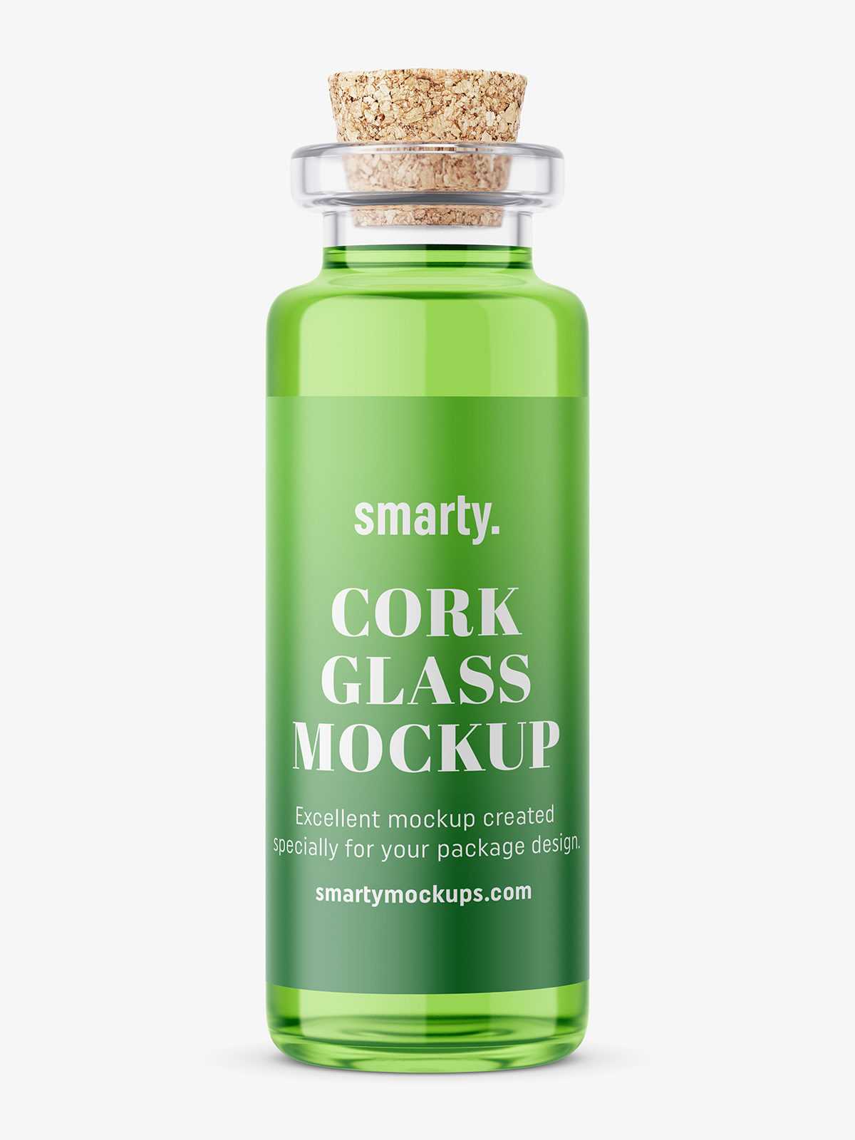 Cork glass bottle mockup / 12 ml