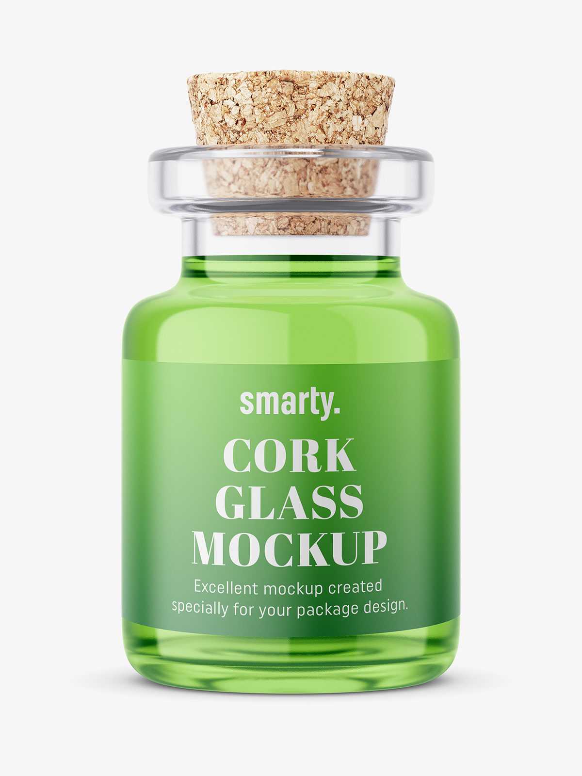 Cork glass bottle mockup / 6 ml