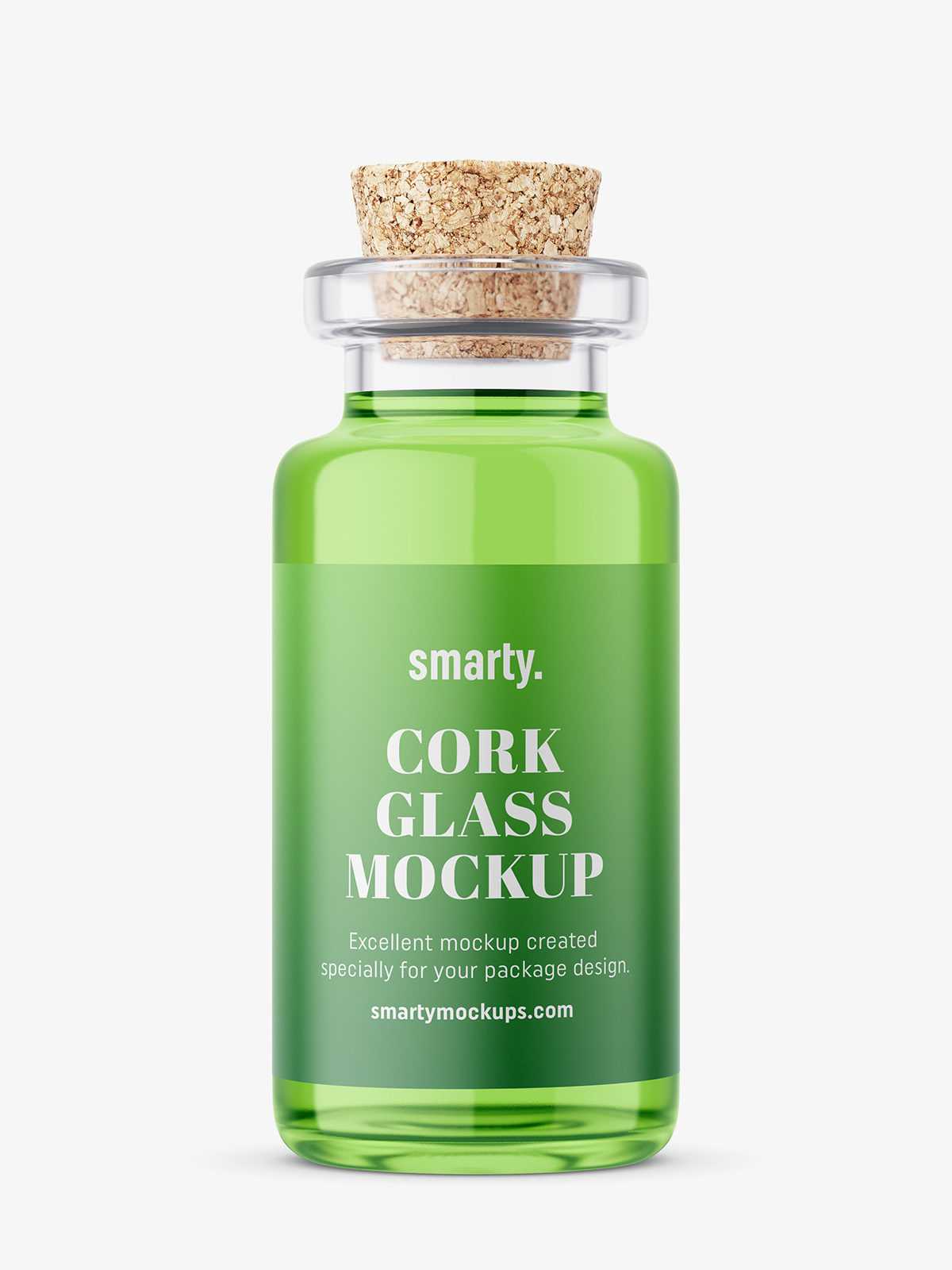 Cork glass bottle mockup / 8 ml