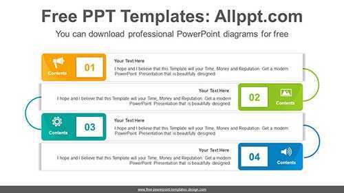 Corner Rounded Cards PowerPoint Diagram