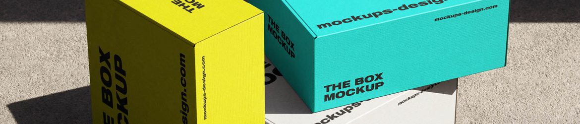 Corrugated mailer box mockup