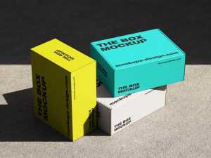 Corrugated mailer box mockup