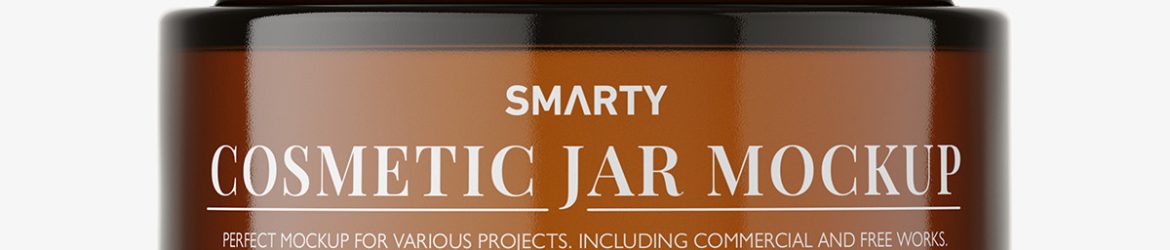 Cosmetic amber jar mockup