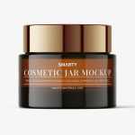 Cosmetic amber jar mockup
