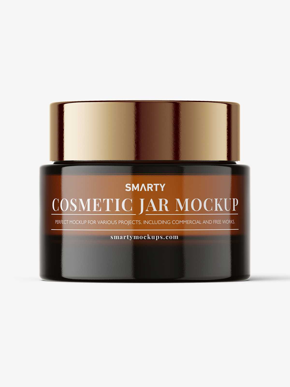 Cosmetic amber jar mockup