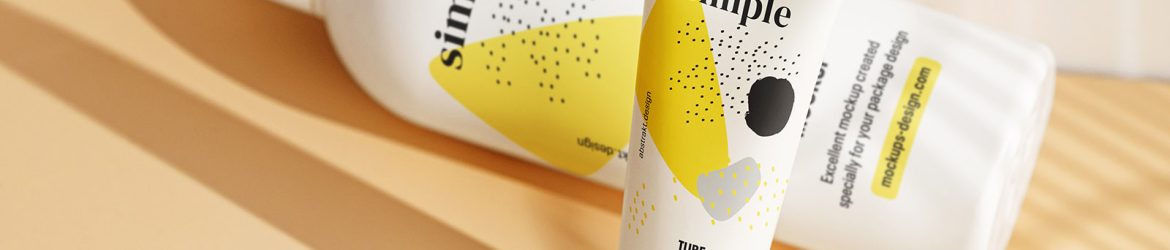Cosmetic bottle and tube mockup