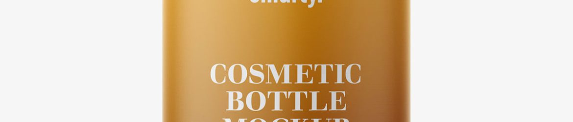 Cosmetic bottle mockup / amber