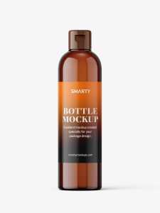 Cosmetic bottle with flip top / amber