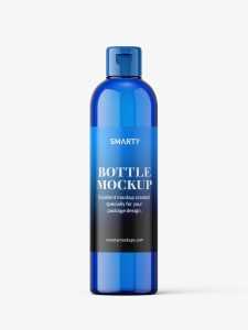 Cosmetic bottle with flip top / blue