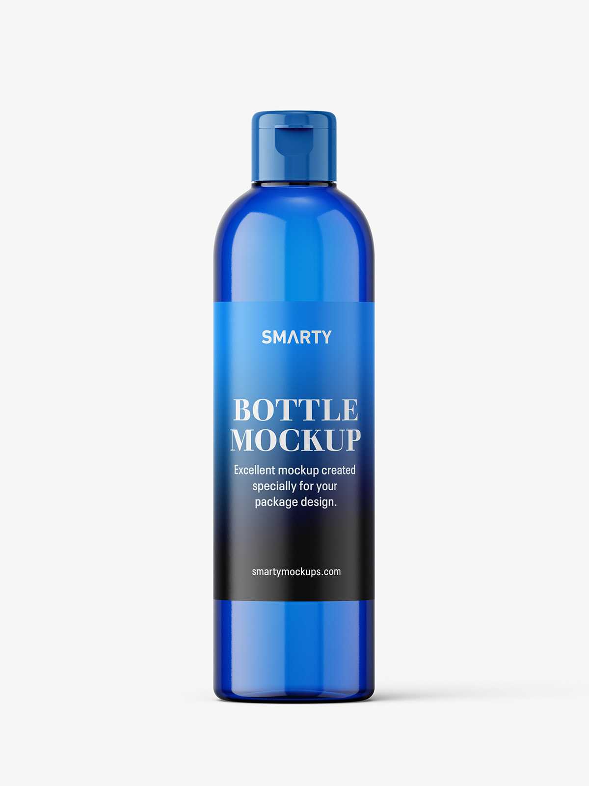 Cosmetic bottle with flip top / blue
