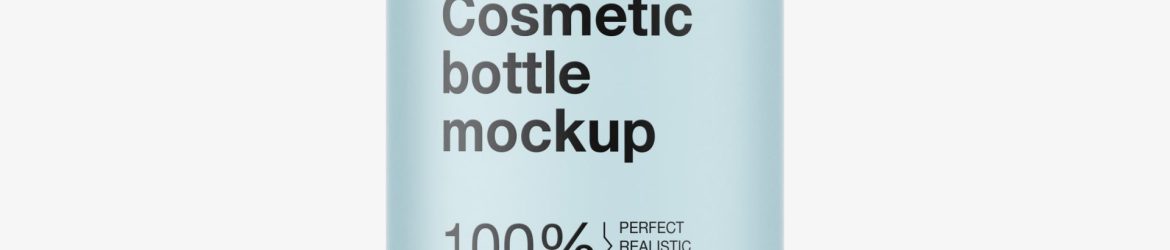Cosmetic bottle with flip top cap mockup / frosted Cosmetic bottle with flip top cap mockup / frosted