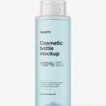 Cosmetic bottle with flip top cap mockup / frosted