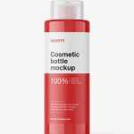 Cosmetic bottle with flip top cap mockup / glossy