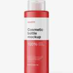 Cosmetic bottle with flip top cap mockup / matt
