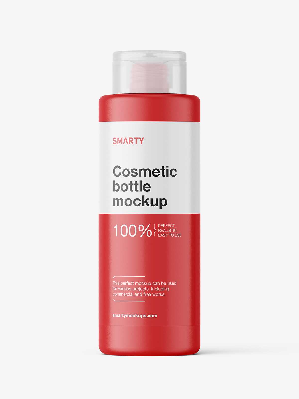 Cosmetic bottle with flip top cap mockup / matt