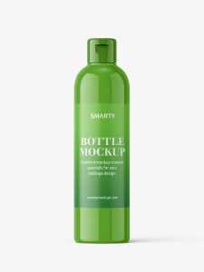 Cosmetic bottle with flip top / glossy