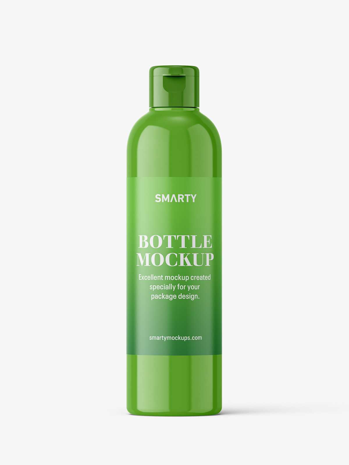 Cosmetic bottle with flip top / glossy