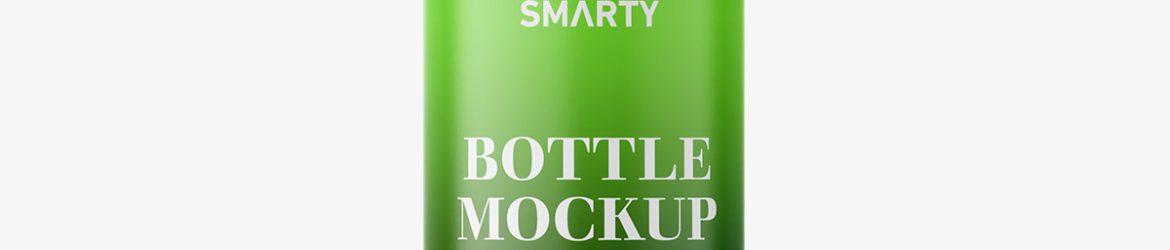 Cosmetic bottle with flip top / green