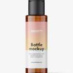 Cosmetic bottle with flip top mockup / amber