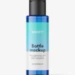 Cosmetic bottle with flip top mockup / blue