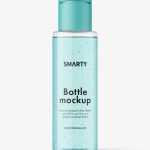 Cosmetic bottle with flip top mockup / clear