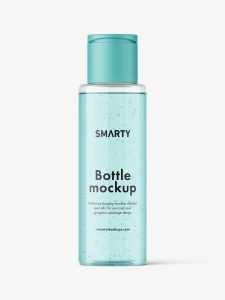 Cosmetic bottle with flip top mockup / clear