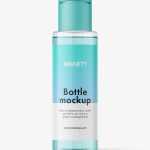 Cosmetic bottle with flip top mockup / clear