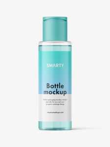 Cosmetic bottle with flip top mockup / clear
