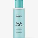 Cosmetic bottle with flip top mockup / frosted