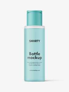 Cosmetic bottle with flip top mockup / frosted