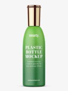 Cosmetic bottle with metallic cap mockup