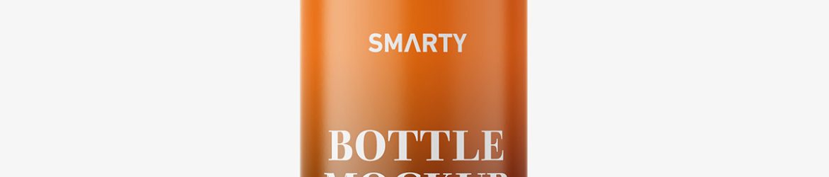 Cosmetic bottle with mist spray mockup / amber
