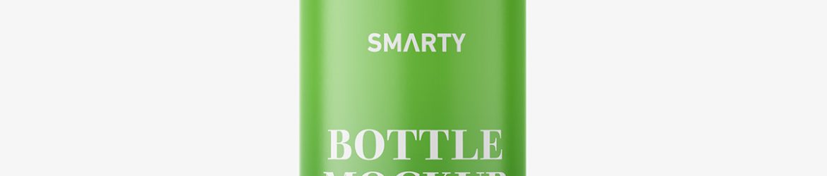 Cosmetic bottle with mist spray mockup / glossy