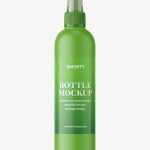 Cosmetic bottle with mist spray mockup / matt