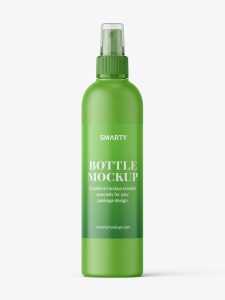 Cosmetic bottle with mist spray mockup / matt