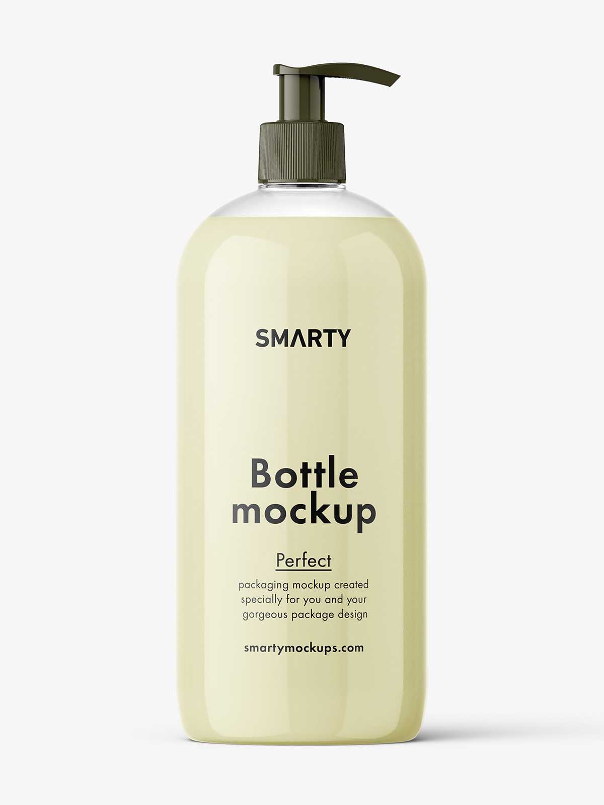 Cosmetic bottle with pump dispenser mockup / cream