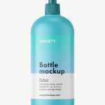 Cosmetic bottle with pump dispenser mockup / matt